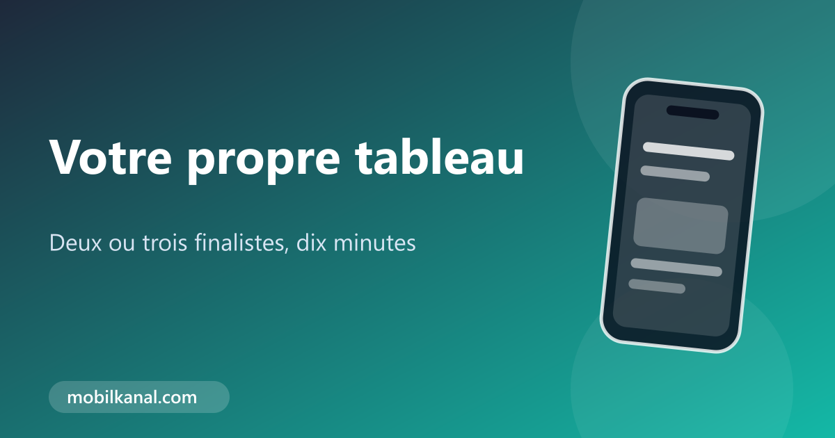 Fiche technique smartphone et tableau de comparaison